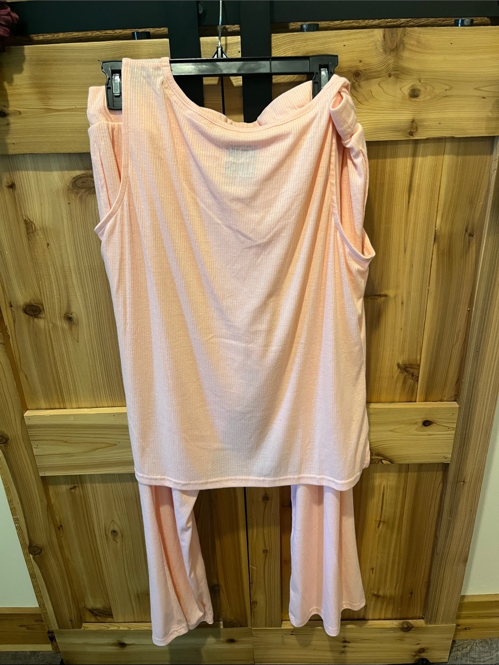 Muk Luks Women's Pink Camouflage Lounge Set - Long Cardigan, Tank, & Pants - Picture 6 of 8
